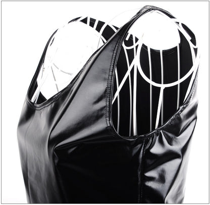 Women's Poly Urethane Leather Pullover Dress Fashion Nightclub Style