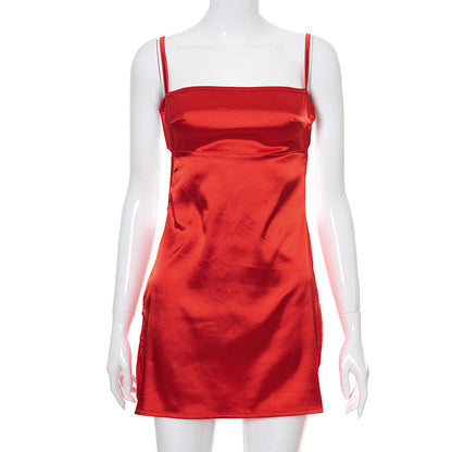 Ladies Halter Strappy High Slit Dress