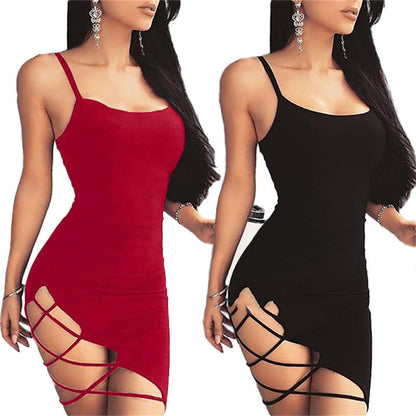 European And American Sling Side Slit Bag Hip Skirt