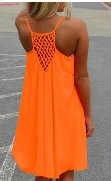 Bursting dress, women's dress, sling skirt, grid stitching, Chiffon Dress