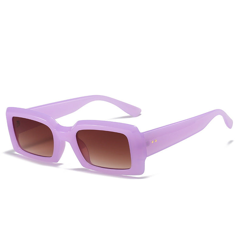 Internet Celebrity Ins Frame Fashion Square Jelly Color Sunglasses Multicolor Glasses