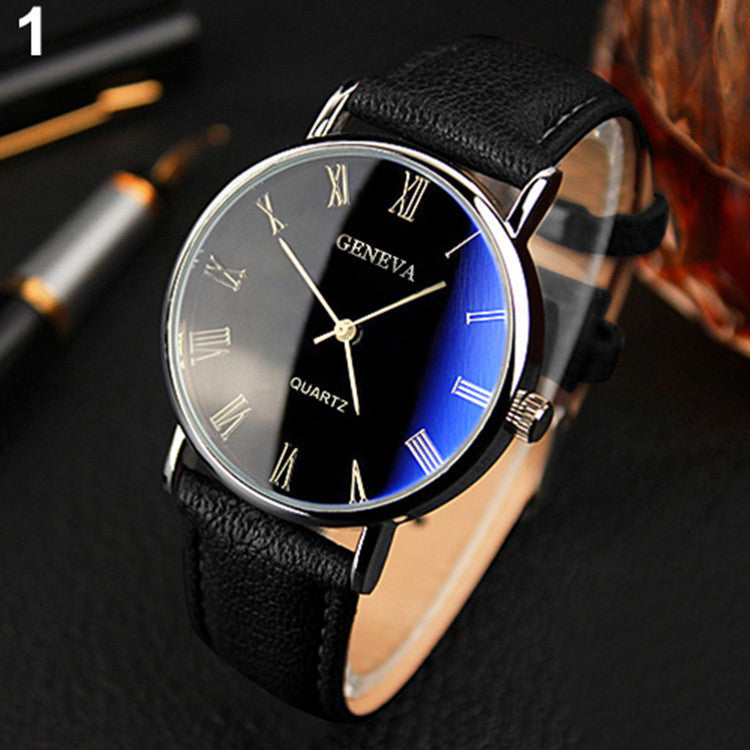 Blu-ray Roman Literal Business Men's Watch
