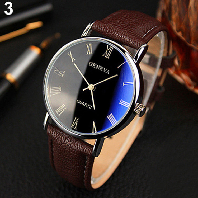 Blu-ray Roman Literal Business Men's Watch