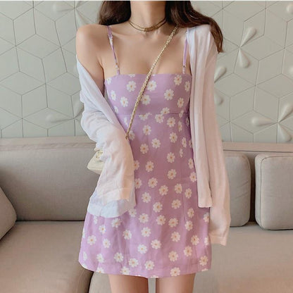Summer New Korean Style Slim And Thin Printed Skirt Female Floral A-Line Skirt