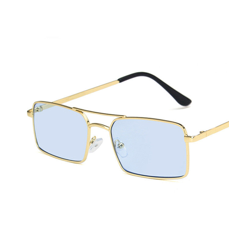 Double Beam Square Metal Sunglasses