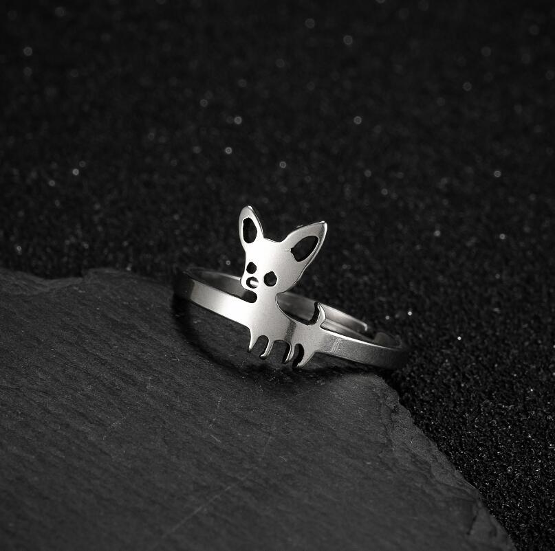 Stainless Steel Chihuahua Ring