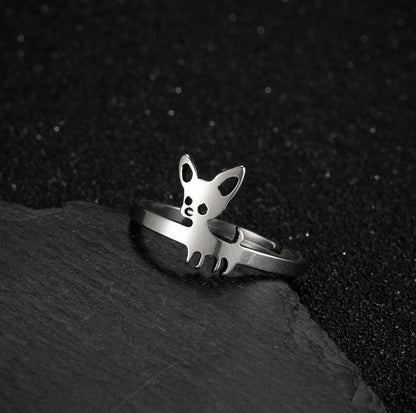 Stainless Steel Chihuahua Ring