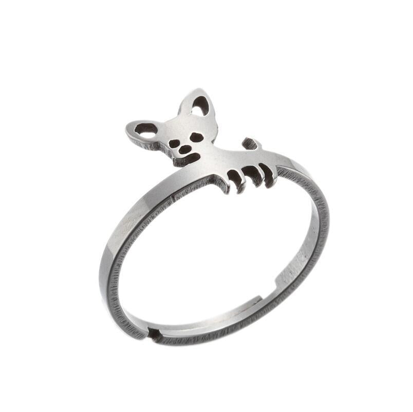 Stainless Steel Chihuahua Ring