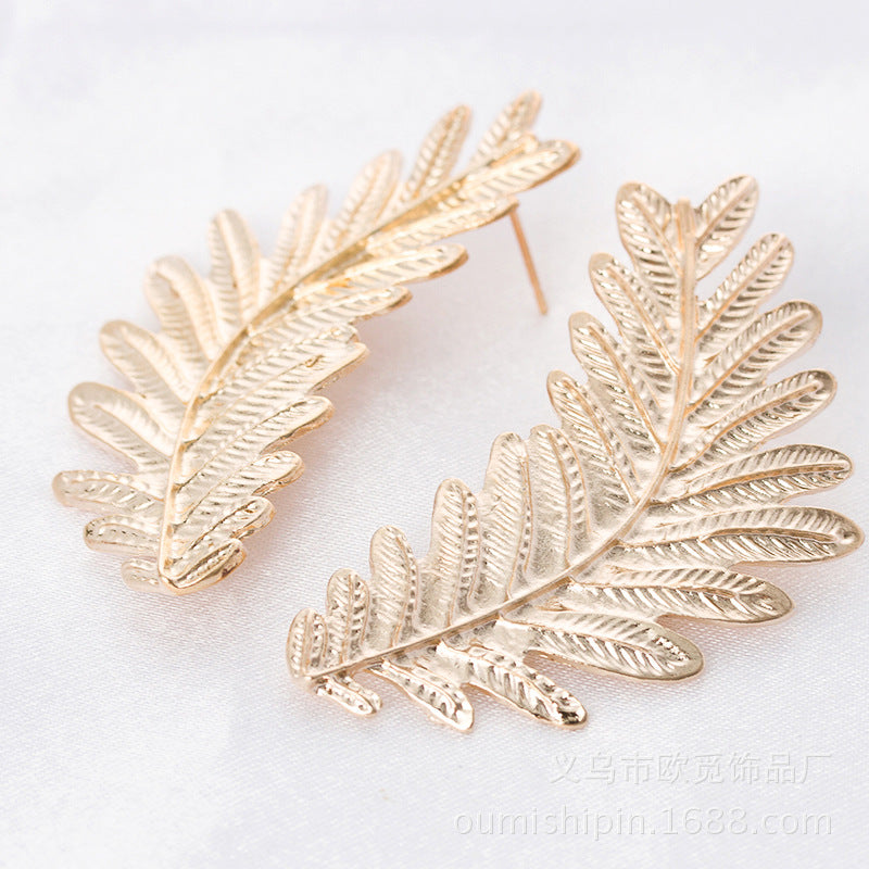 New Fashion Earrings, Foreign Trade Alloy Leaf Earrings