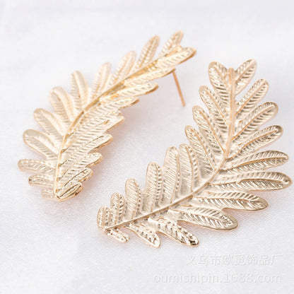 New Fashion Earrings, Foreign Trade Alloy Leaf Earrings