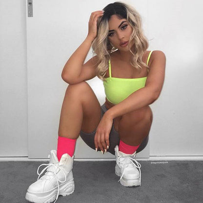 Vest Female Fluorescent Short Paragraph Navel Camisole