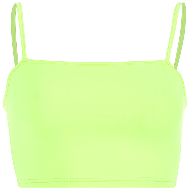 Vest Female Fluorescent Short Paragraph Navel Camisole