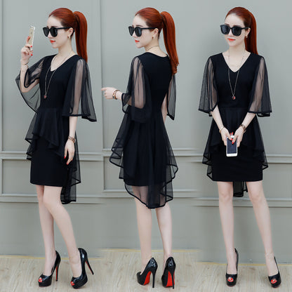 Gauze Dress Summer Dress New Korean Slim Slim Super Long Skirt