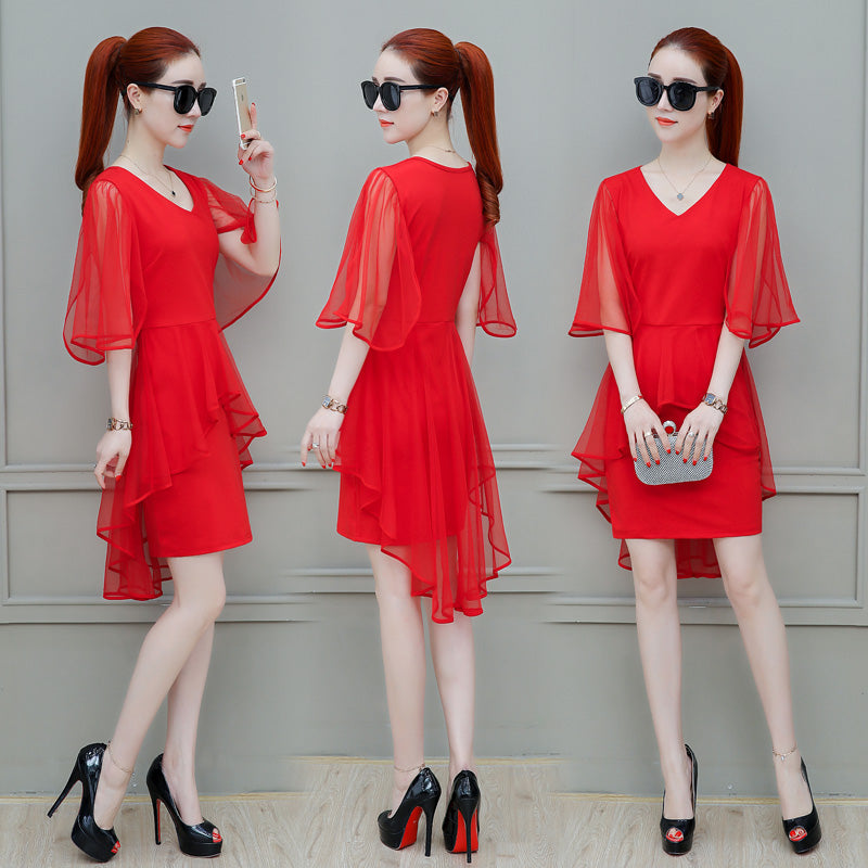 Gauze Dress Summer Dress New Korean Slim Slim Super Long Skirt