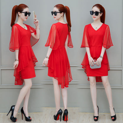 Gauze Dress Summer Dress New Korean Slim Slim Super Long Skirt