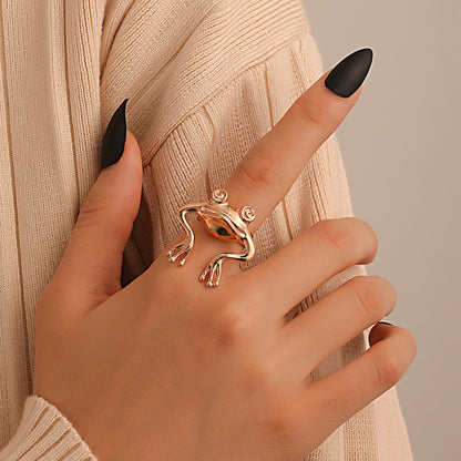 Distressed Frog Alloy Index Finger Ring
