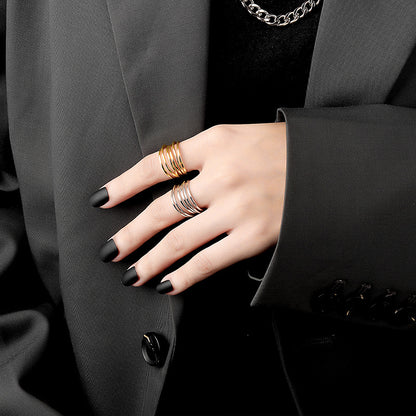 Japan And South Korea Multilayer Irregular Thin Ring  Index Finger Ring