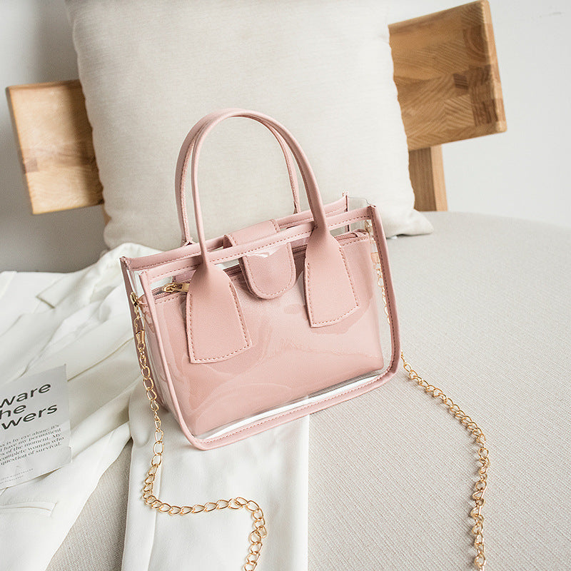 Popular Transparent Chain Fashion Dual-purpose One-shoulder Diagonal Bag