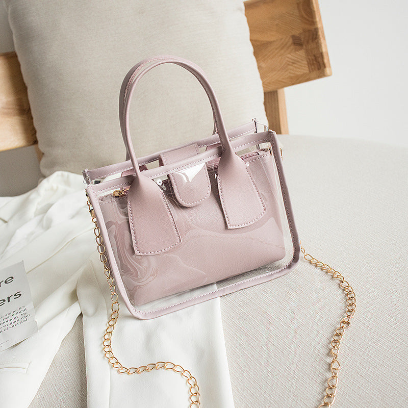 Popular Transparent Chain Fashion Dual-purpose One-shoulder Diagonal Bag