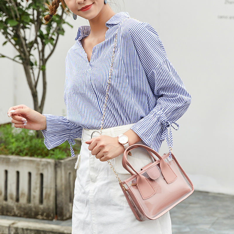 Popular Transparent Chain Fashion Dual-purpose One-shoulder Diagonal Bag
