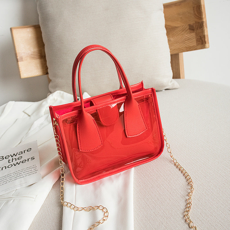 Popular Transparent Chain Fashion Dual-purpose One-shoulder Diagonal Bag