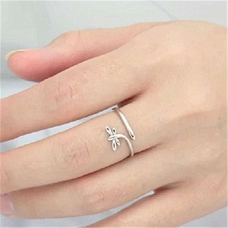 Silver plated Dragonfly ring