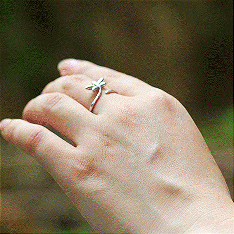 Silver plated Dragonfly ring