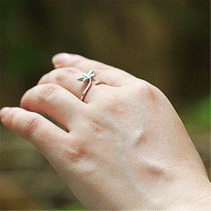 Silver plated Dragonfly ring