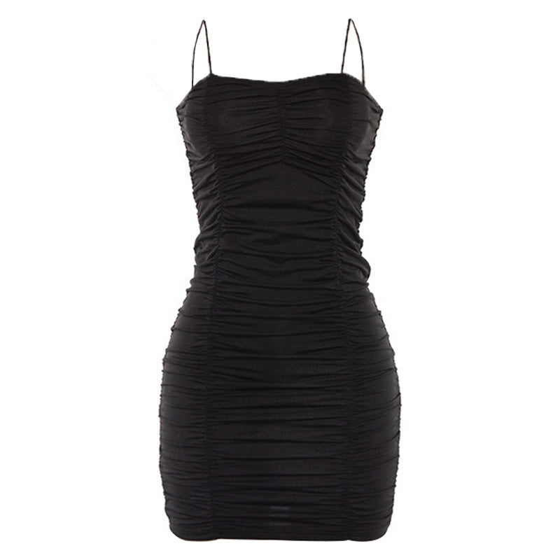 Harness pleated spring and summer jumpsuit