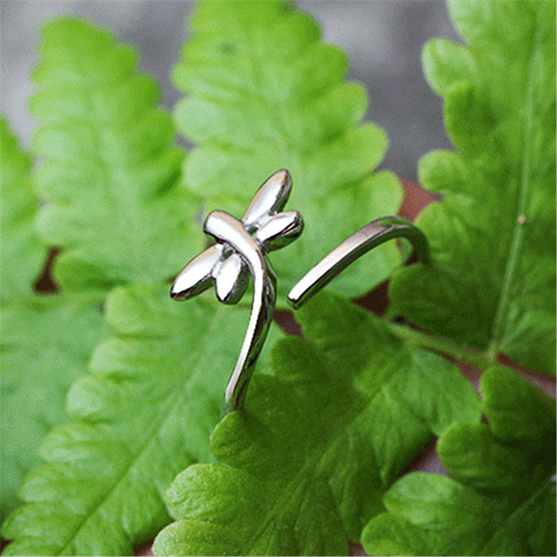 Silver plated Dragonfly ring