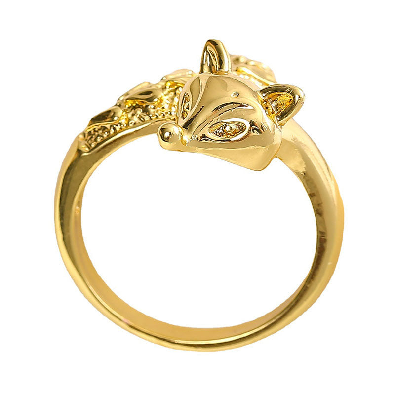 Simple And Stylish Personality Adjustable Gold Fox Ring