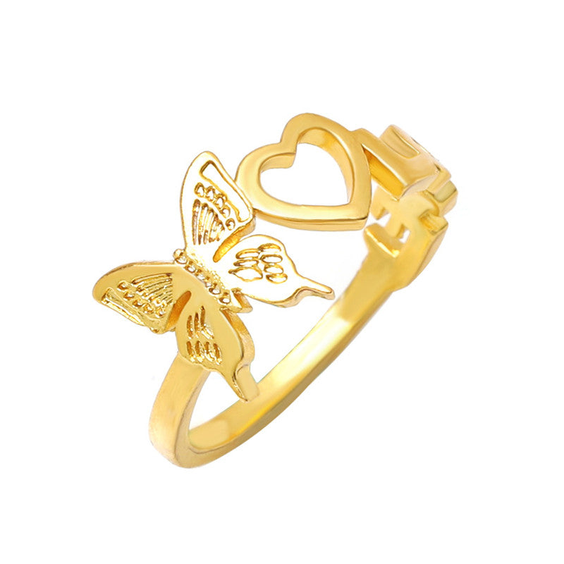 Personalized Fashion Copper Three-dimensional Love Ring