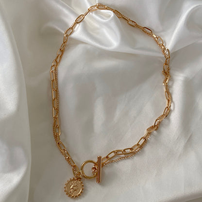 Vintage Multi-layer Coin Chain Choker Necklace For Women Gold Silver Color Fashion Portrait Chunky Chain Necklaces Jewelry