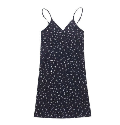 Women's Pure Desire Retro Print V-neck Suspender Dress