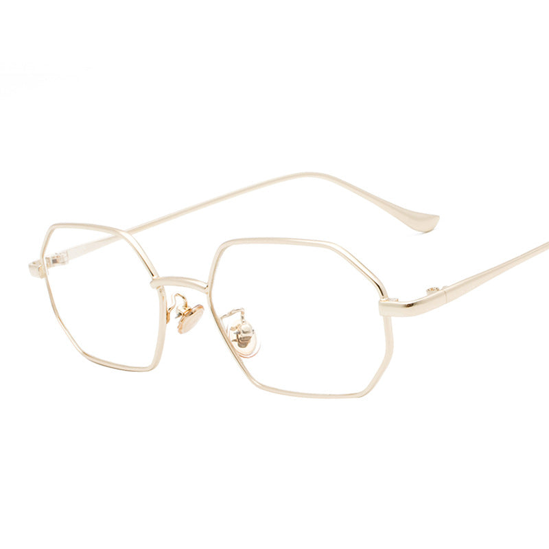 New Rectangular Small Sunglasses Polygonal Metal Men