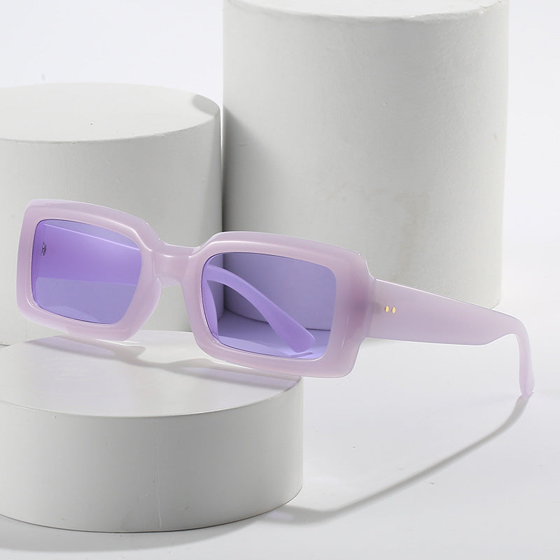 Internet Celebrity Ins Frame Fashion Square Jelly Color Sunglasses Multicolor Glasses
