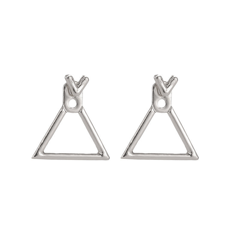 Simple golden geometric metal earrings