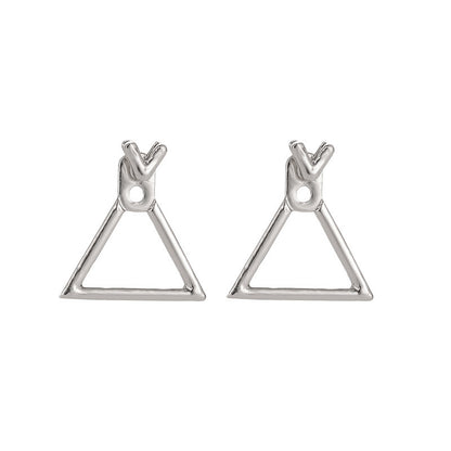 Simple golden geometric metal earrings