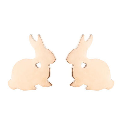 Cute Jewelry Rabbit Stud Earrings Stainless Steel Temperamental