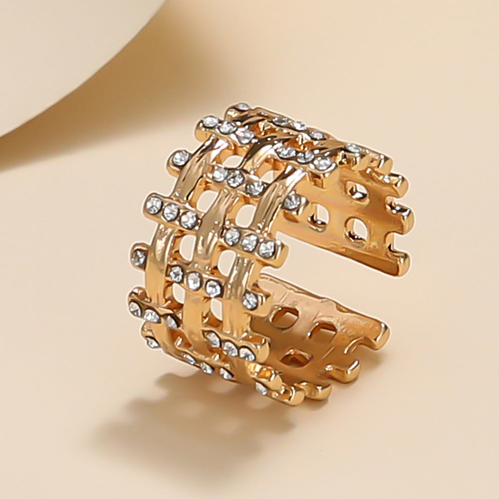 Frosty Trendy Net Red Fashion Diamond Index Finger Ring Women