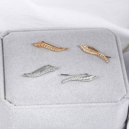 European And American Earrings Simple Leaf Alloy U-shaped Ear Clips And Ear Studs Unique Personality Wild Earrings Earrings