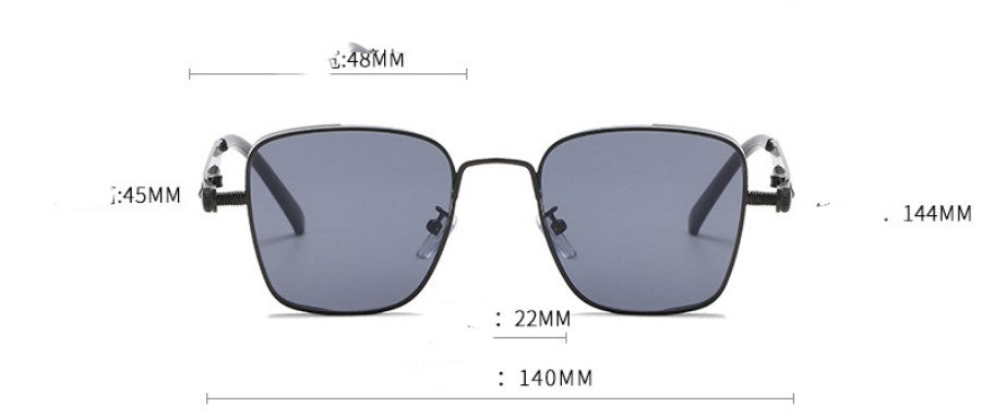 European And American Personality Street Shooting Metal Box Sunglasses