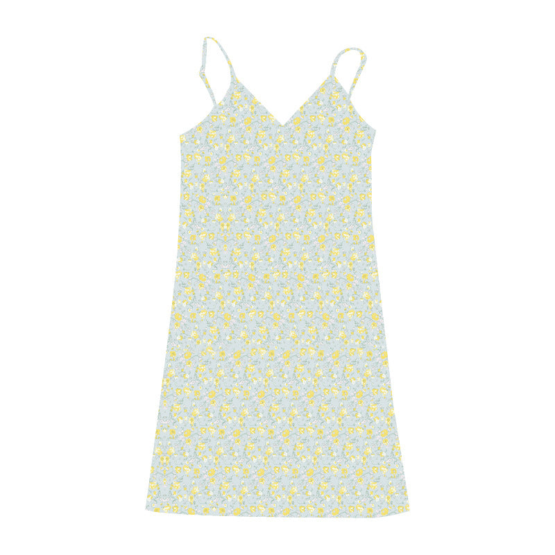 Women's Pure Desire Retro Print V-neck Suspender Dress
