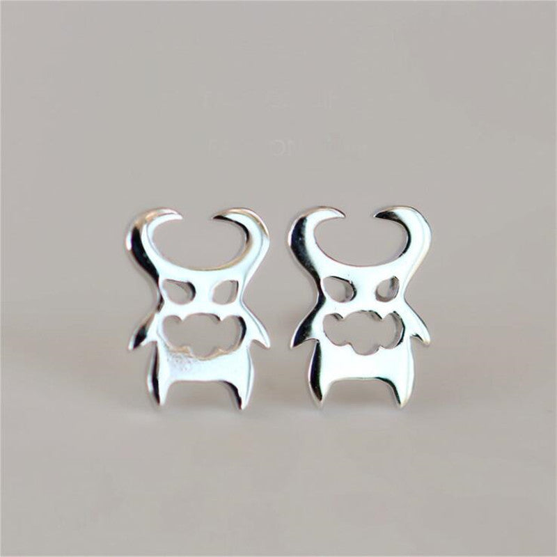 Female European And American Halloween Ghost Stud Earrings Stainless Steel