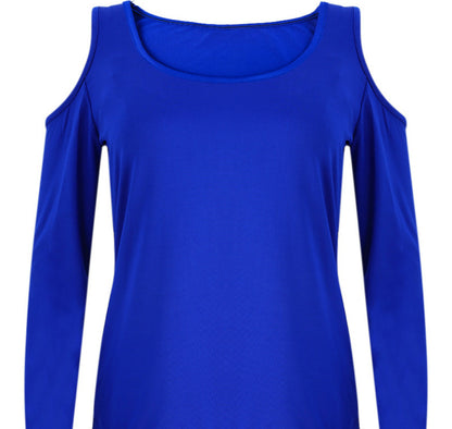 Off Shoulder Blouses Tops Hot Sale Female Casual Long Sleeve Neck White Tee Shirt Chemise Femme