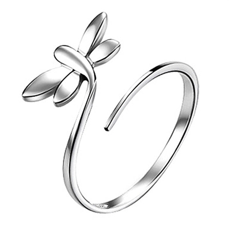 Silver plated Dragonfly ring