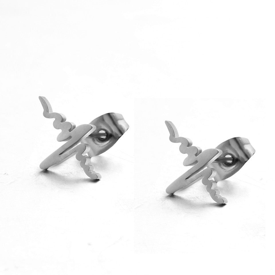 Creative Heart Rate Gold And Silver Stud Earrings