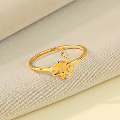 Women's Stainless Steel Small Flamingo Fashion Ring