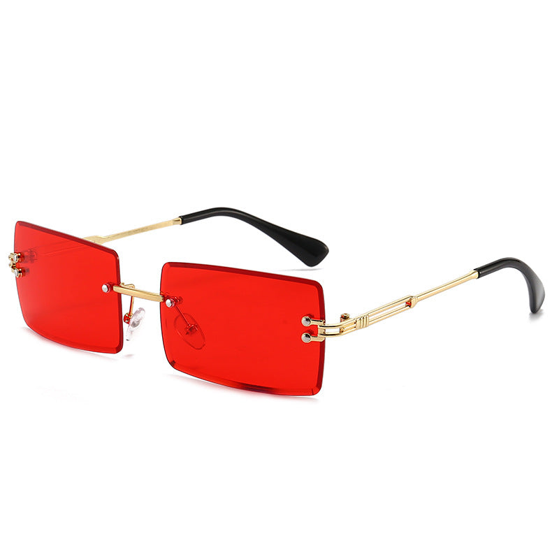 Women's Fashionable Rimless Cut Edge Gradient Color Sunglasses