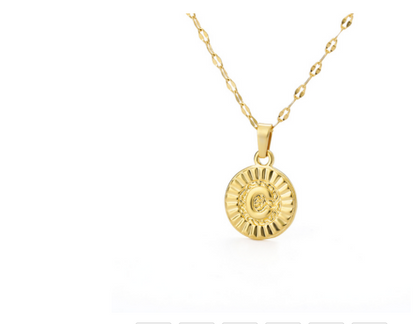 Capital English Letter Disc Necklace Women And Men